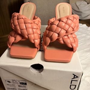Brand New Women's ALDO Pink Braided Heel, Size 8.5